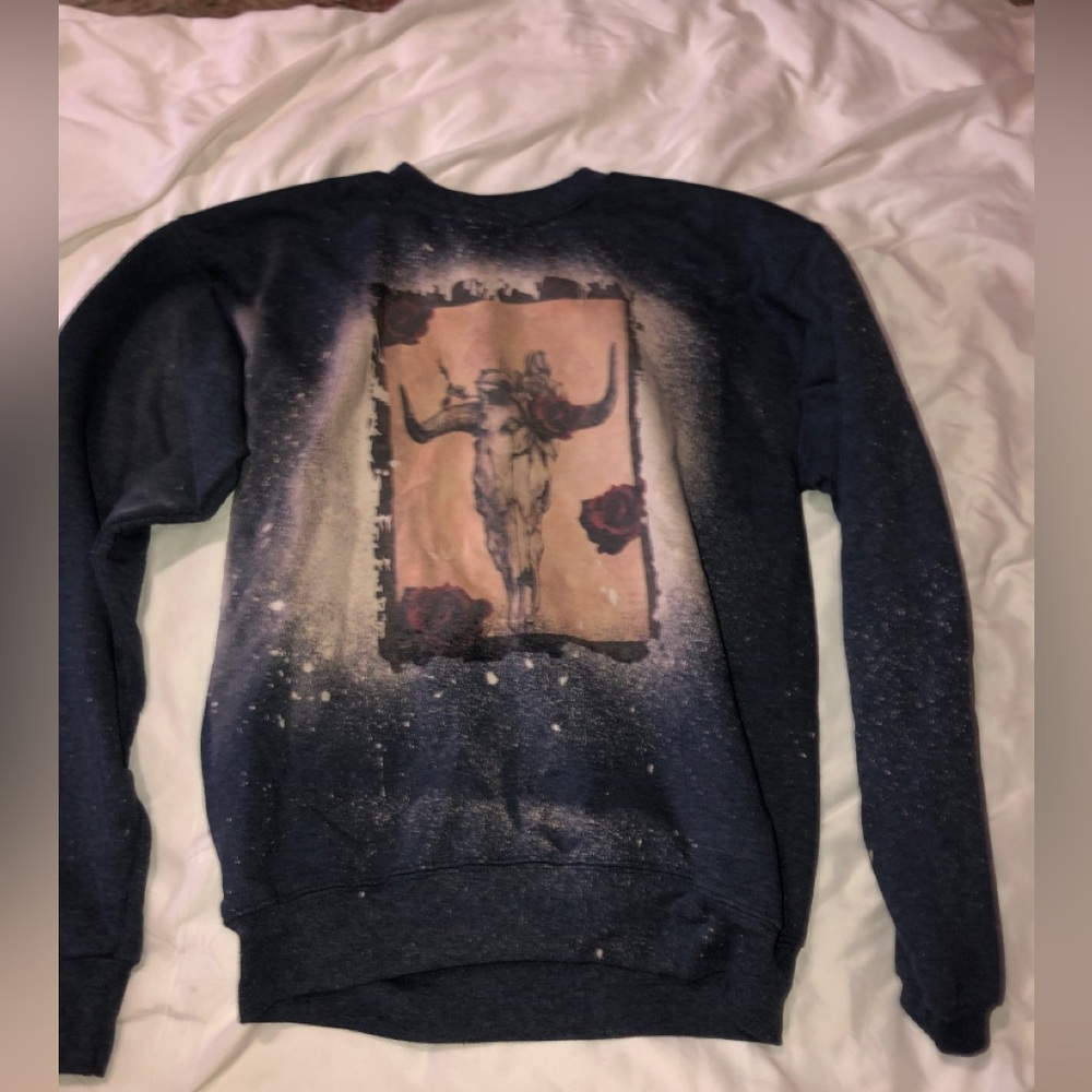 Dark blue western graphic sweatshirt